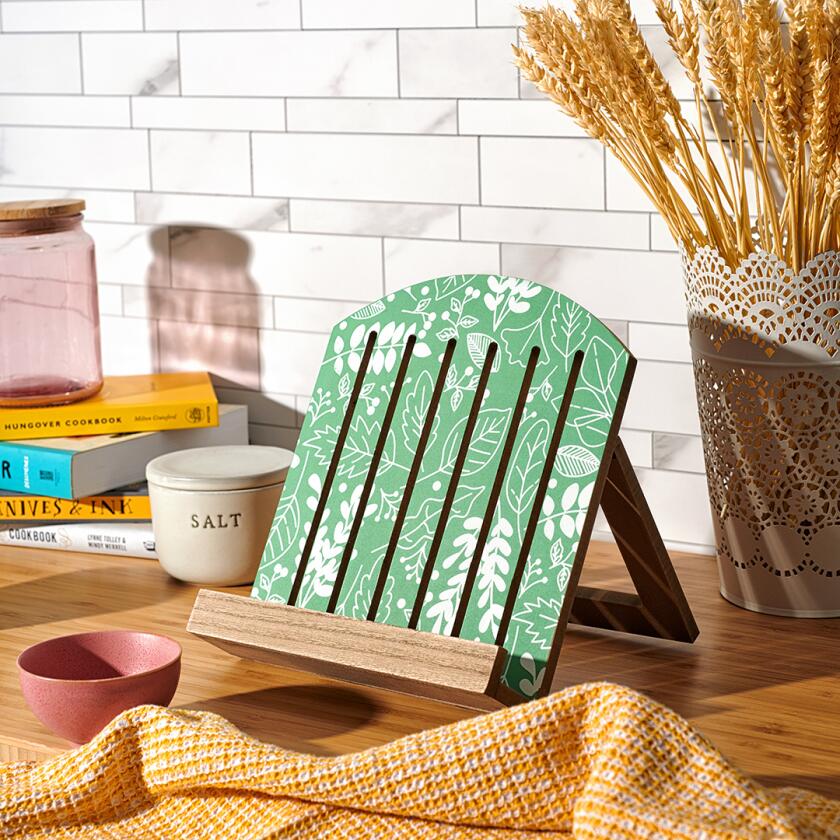 Green kitchen cookbook stand