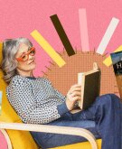 photo collage of woman sitting on chair reading a book surrounded by 7 remarkable books to read