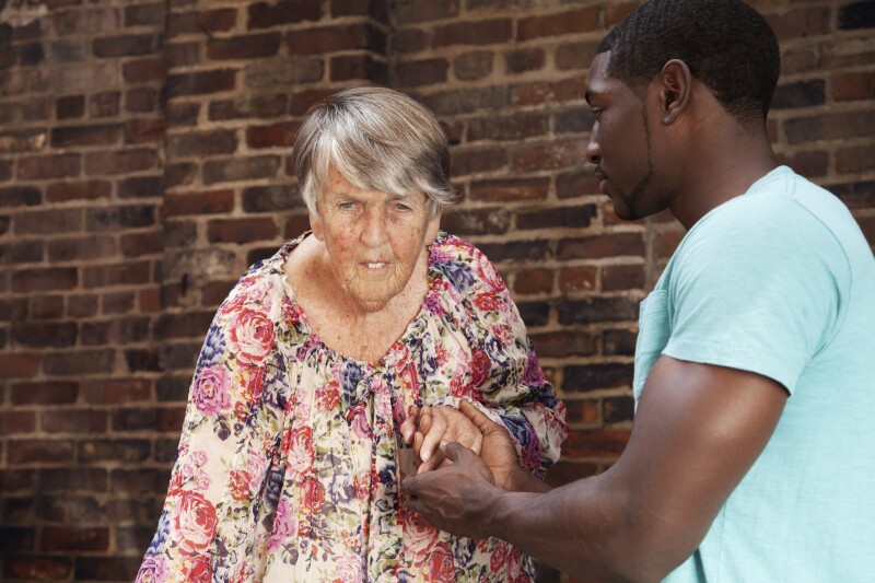 kind support for senior woman
