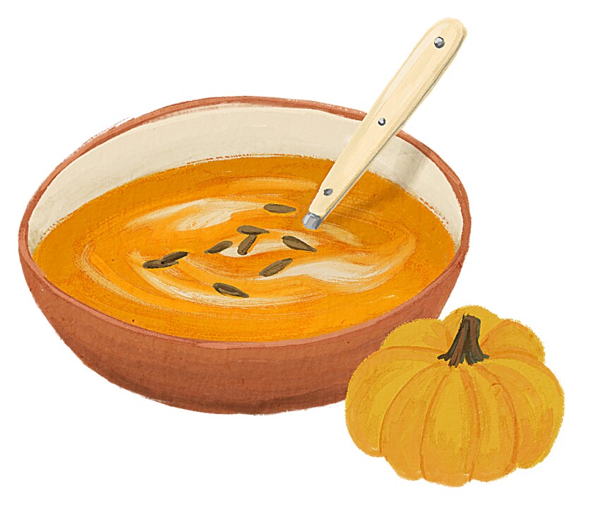 illustration of pumpkin soup