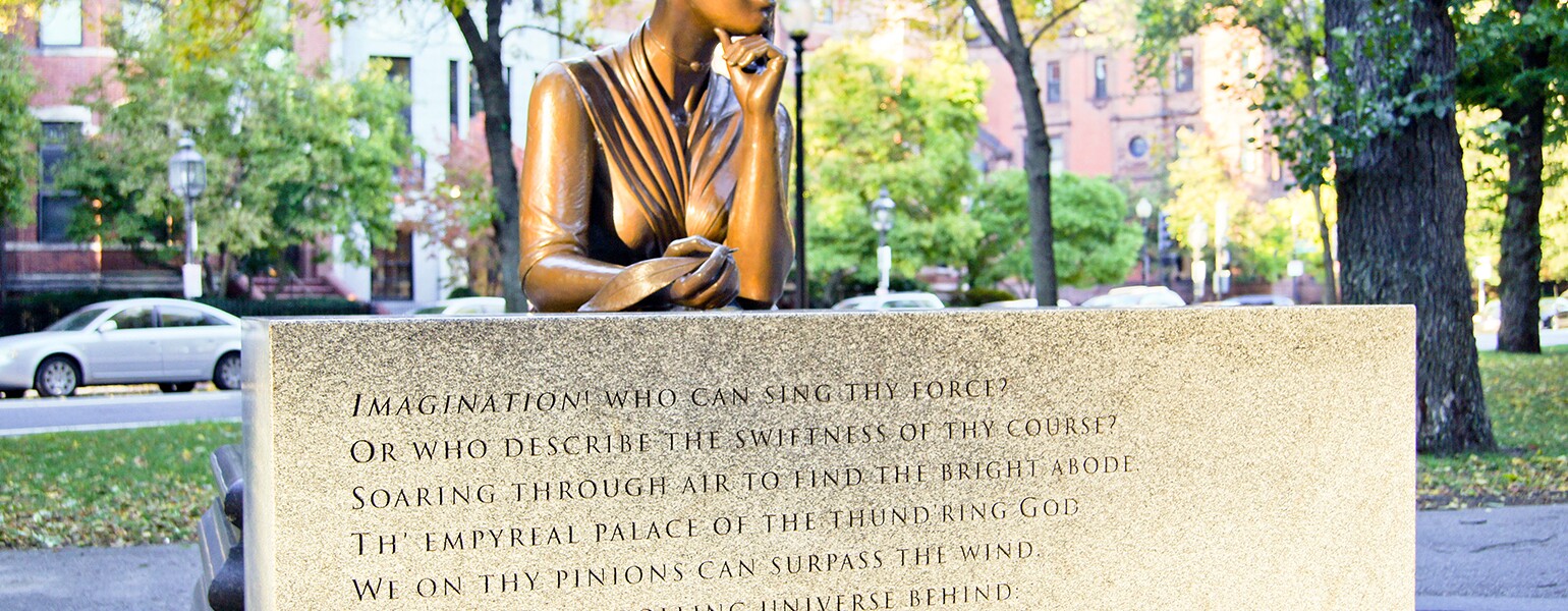 Boston Massachusetts Statue Poet Phillis Wheatley (1753 December 5 1784) Enslaved Age Eight Is Widely Known As First