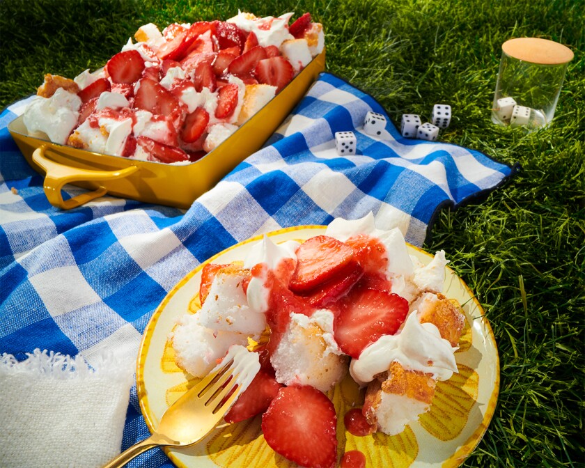 Dessert styled on grass at an outdoor picnic