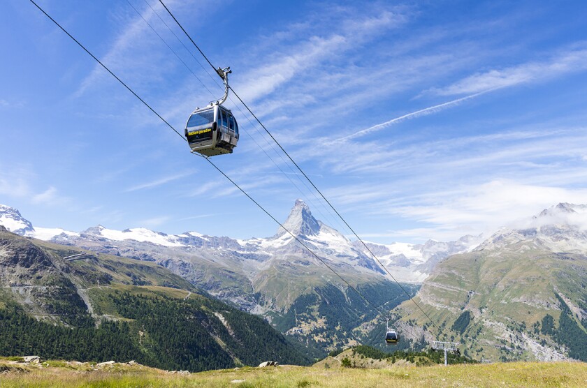 Cable cars near Matterhorn, Switzerland