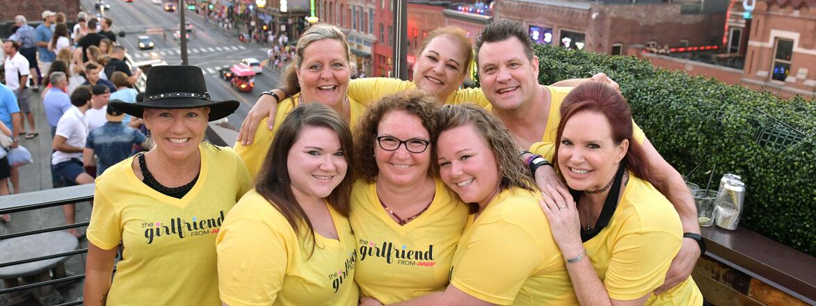 Friends from the vegas shooting have a girls night out wearing The Girlfriend tshirts