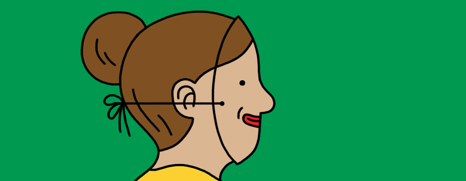 graphic of woman pulling happy mask off her face