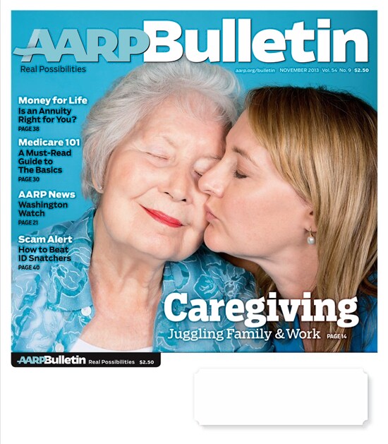 Amy Goyer describes the mixture of pain and joy in seeing her mother, who recently passed on, on the cover of the AARP Bulletin with her.