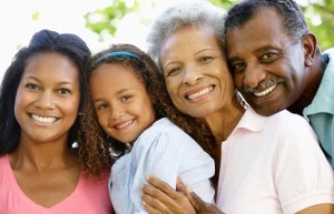 50+ couple with grandchildren