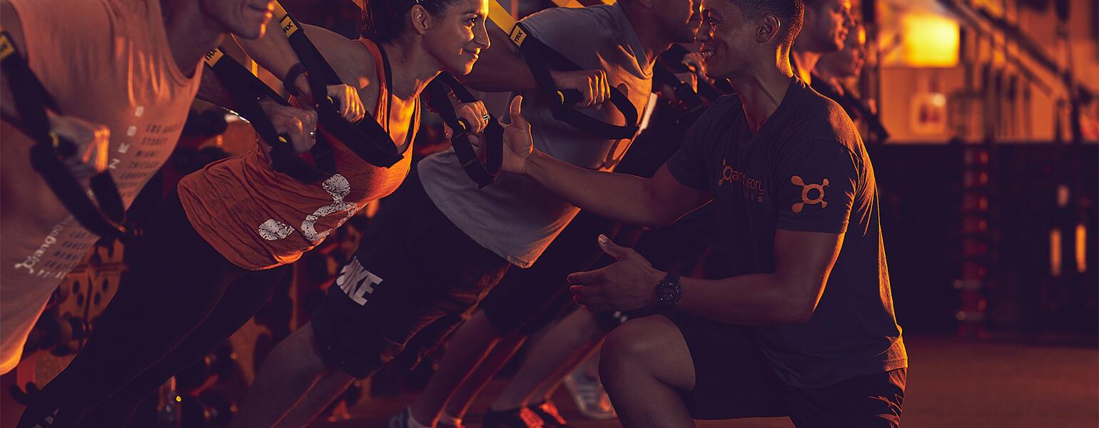 An image of a workout session at Orangetheory Fitness.