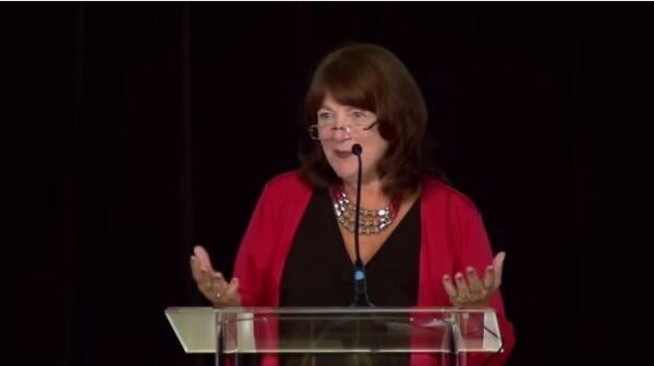 Susan Reinhard speaks at an AARP forum in Washington, DC