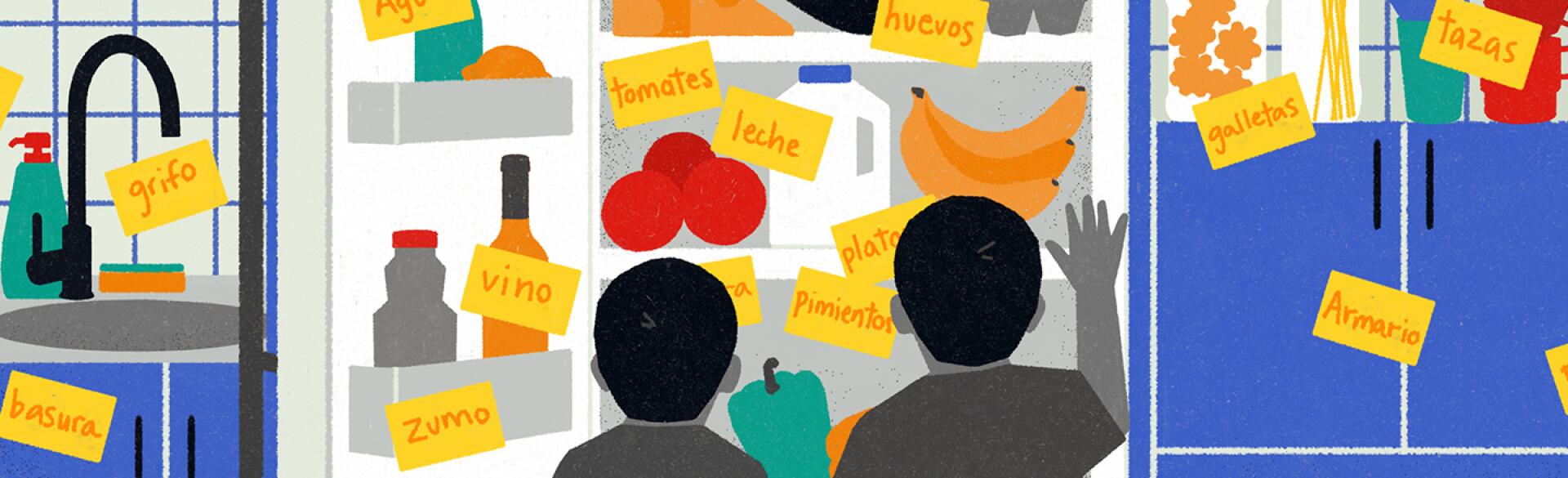 illustration_of_kids_looking_at_fridge_with_spanish_words_over_items_by_maria_hergueta_1440x584.jpg