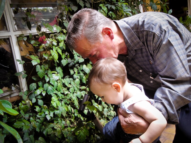 Great grandfather with his young granddaughter.