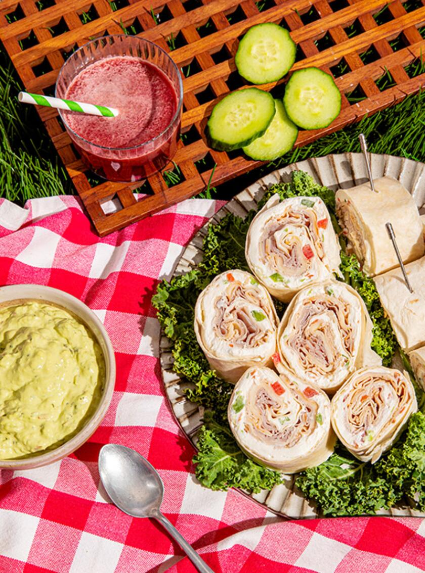 Picnic recipes styled with bright summer accents