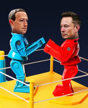 illustration of Elon vs. Musk in boxing ring