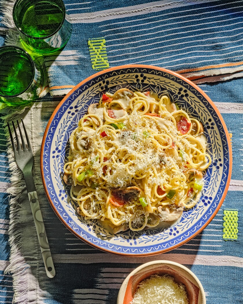 Delicious bowl of Pasta Carbonara