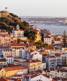 sunset view of Lisbon Portugal