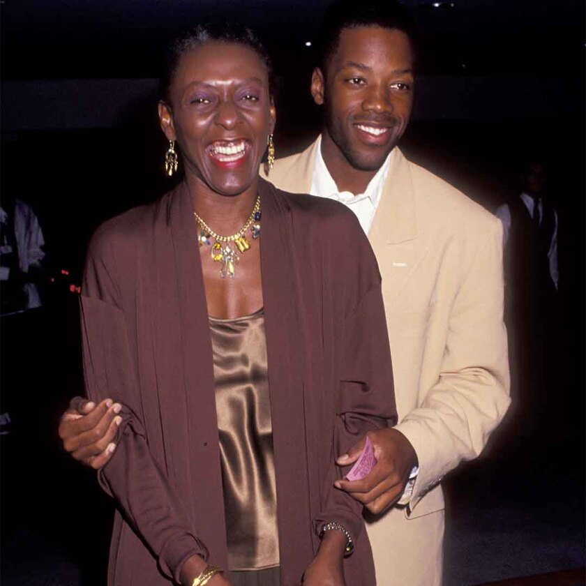 Bethann Hardison with her son, actor Kadeem Hardison, at the 100th Episode party for his show A Different World