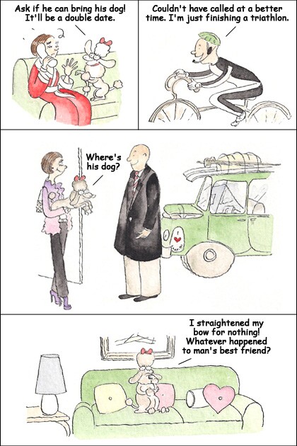 Comic strip of a woman on her 40s.
