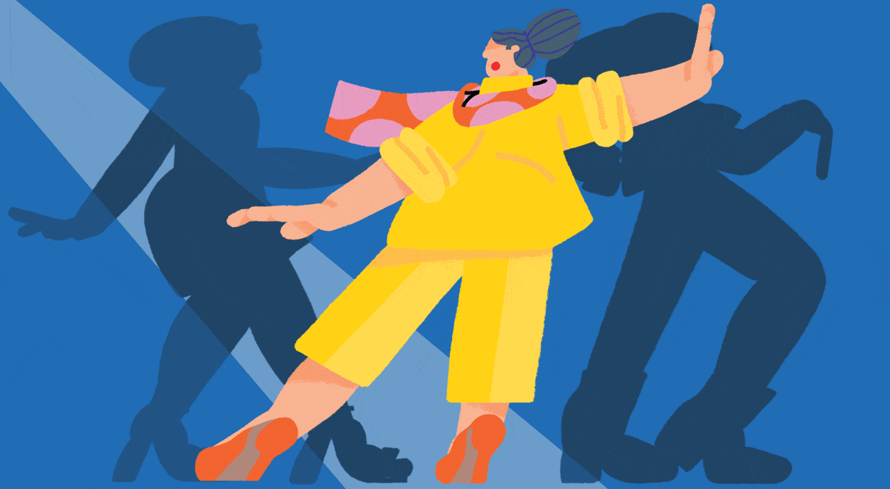 Illustration of women in different fashion outfits