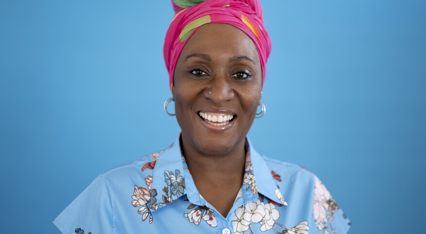 beautiful Black woman smiling