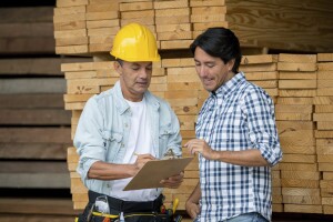 Carpenter with a client