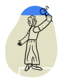 illustration of a woman with a magnifying glass