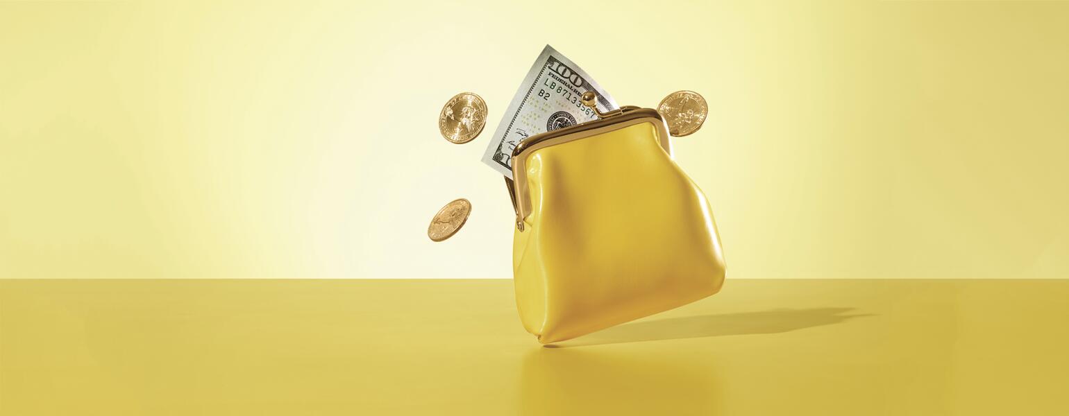 AARP, The Girlfriend, Adam Voorhes, Coin purse, yellow, money, dollar bill, finance, financial advice, women, 40