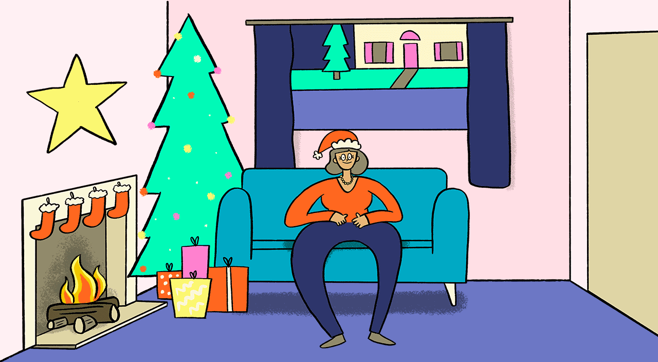holidays, gif of woman waiting for the holidays, time passing, family, divorce