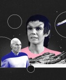Star Trek Collage with Picard, Nuria, USS Enterprise, and 1960s cast