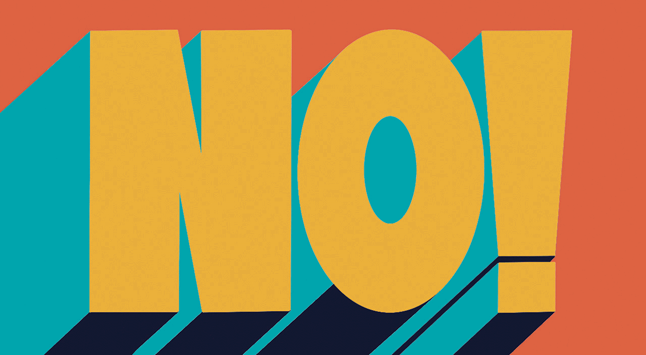 gif animation of ways to say no