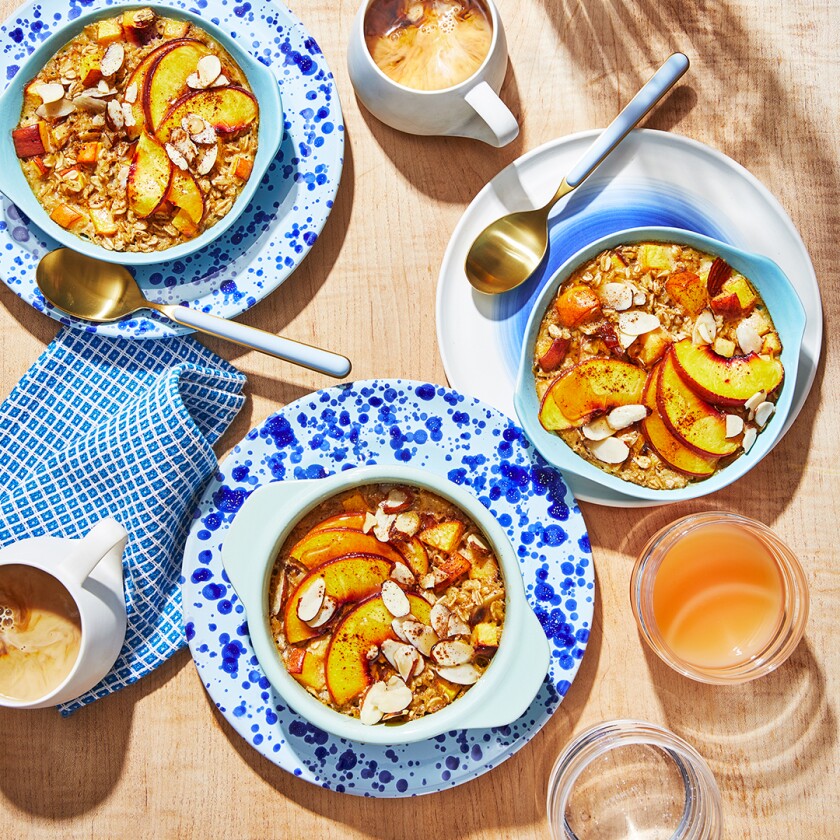 Multiple quick breakfast options on a table