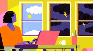 illustration_of_lady_using_her_computer_looking_at_two_types_of_weather_through_windows_by_chiara_ghigliazza_612x386