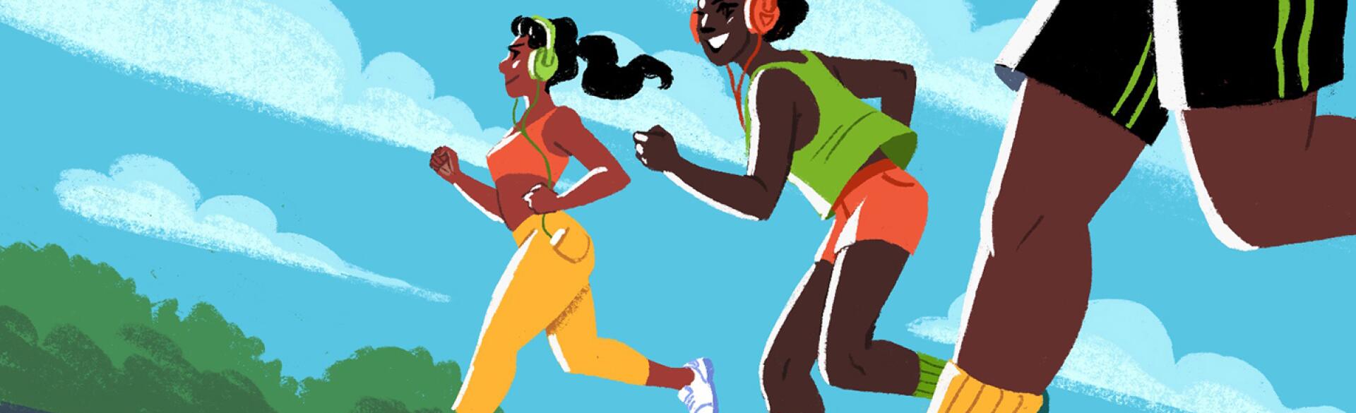 illustration_of_3_ladies_walking_sisters_spotify_playlist_by_charlot_kristensen_1440x584