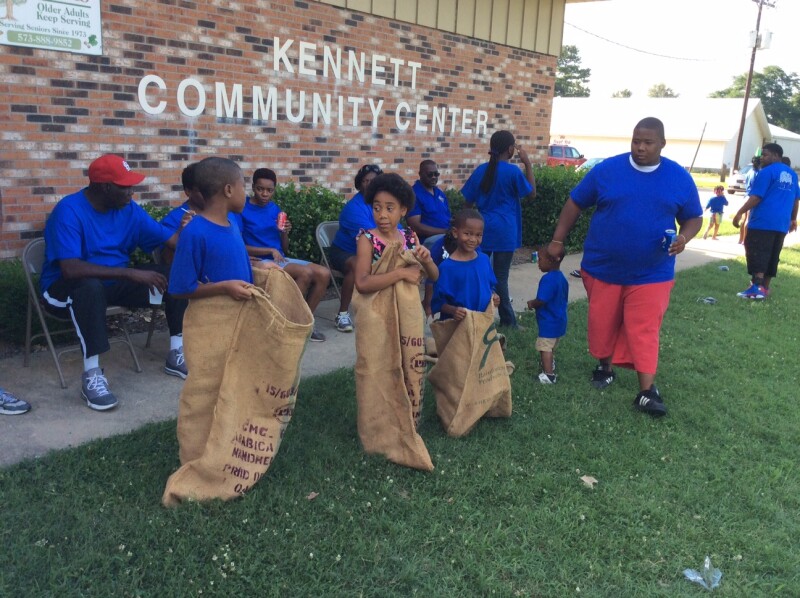 Family sack race