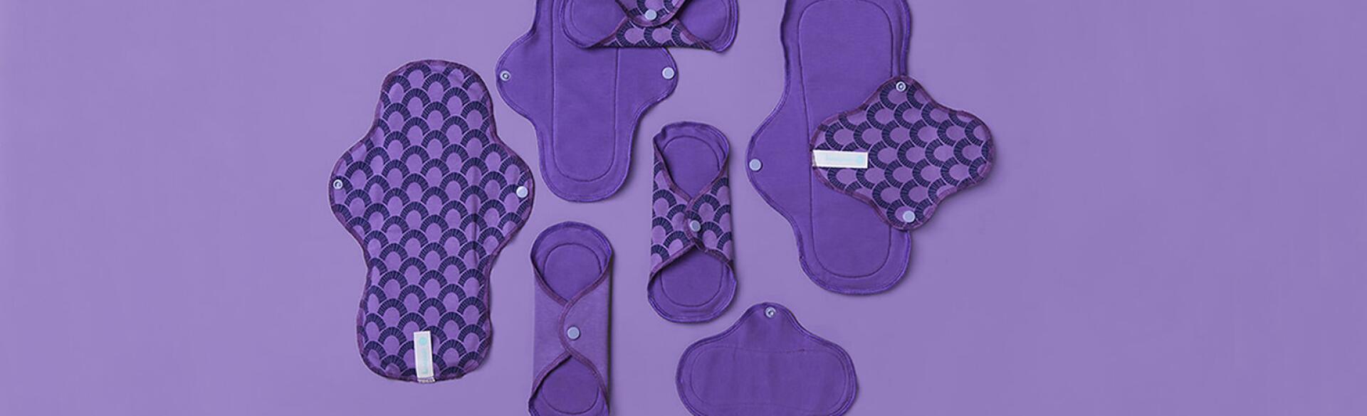 array of purple pads on purple background