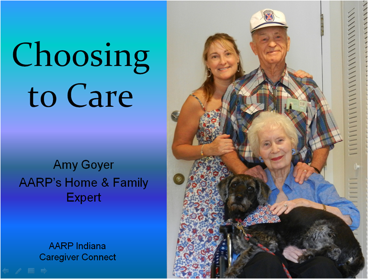 Amy Goyer shares caregiving lessons learned at AARP Indiana Caregiver Connect Forums.