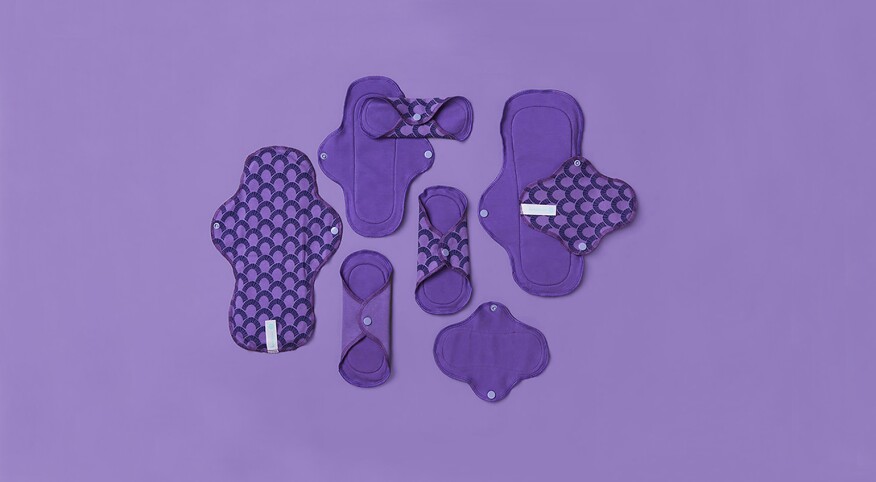 array of purple pads on purple background 