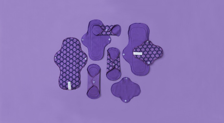 array of purple pads on purple background