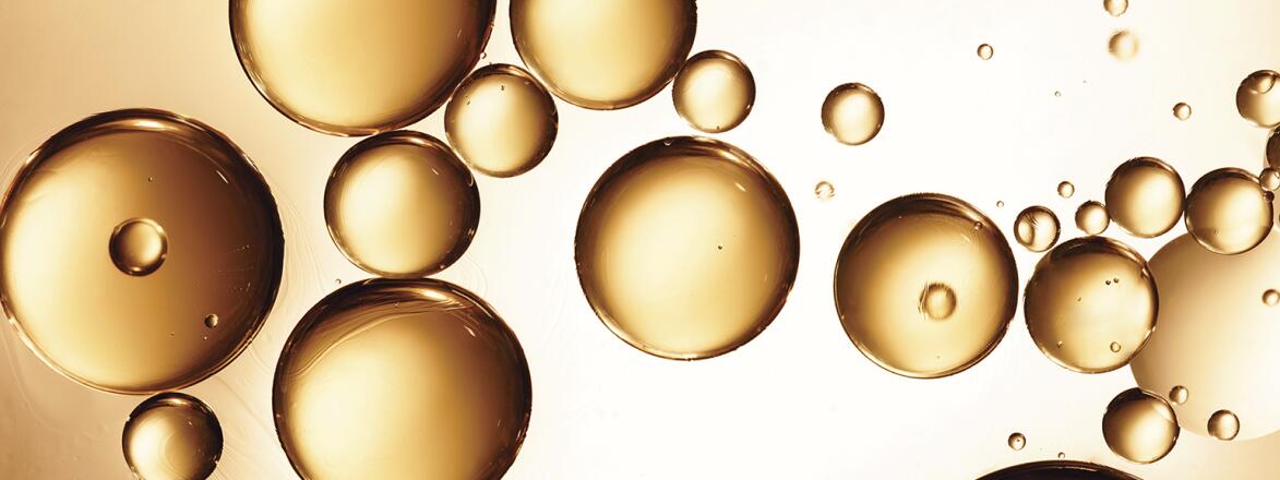 close up essential oil bubbles