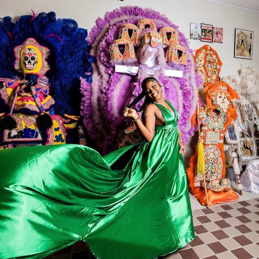 Woman at the Backstreet Cultural Museum in New Orleans