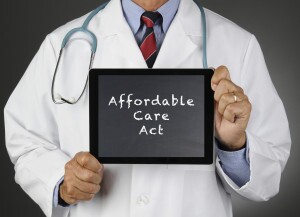 Affordable Care Act on a tablet screen