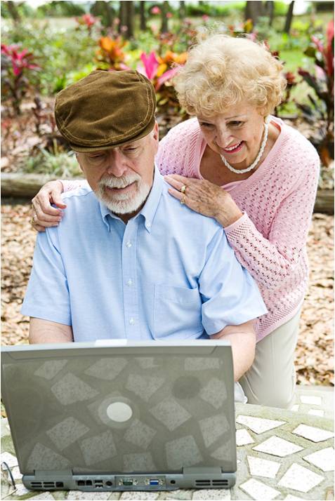 grandparents with laptop