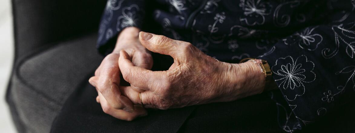 closeup of elderly woman's hands