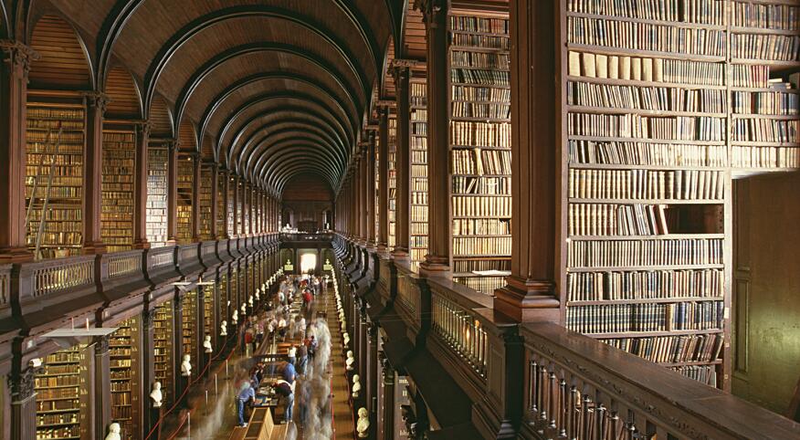 photo of a library in Trinity College in Dublin Ireland