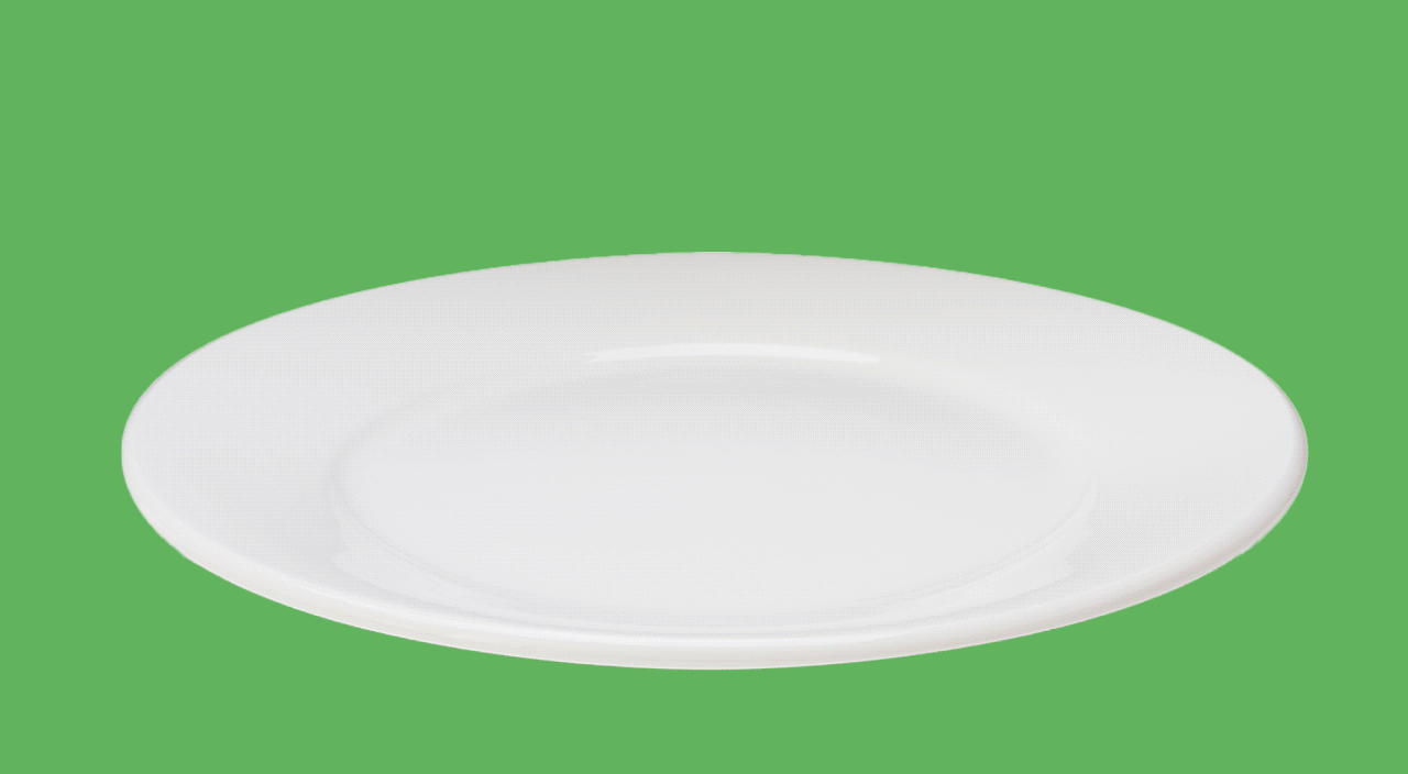 gif of fruit appearing on white plate
