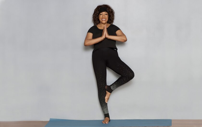 Mary Wilson doing yoga