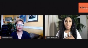 Image of live event with Harriette Cole and Jody Watley on Sisters Facebook page