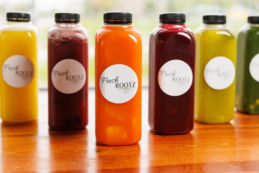 Fresh Rootz's various juices