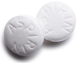 Two white aspirin tablets