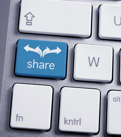 Section of keyboard with share button