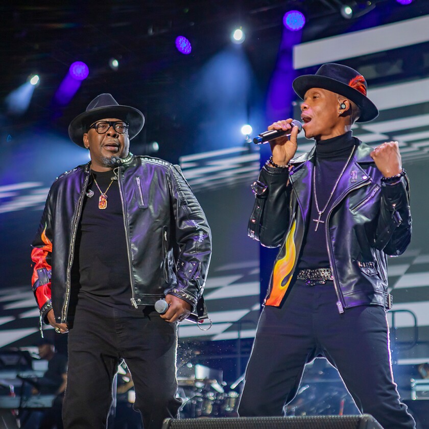 New Edition performing on stage